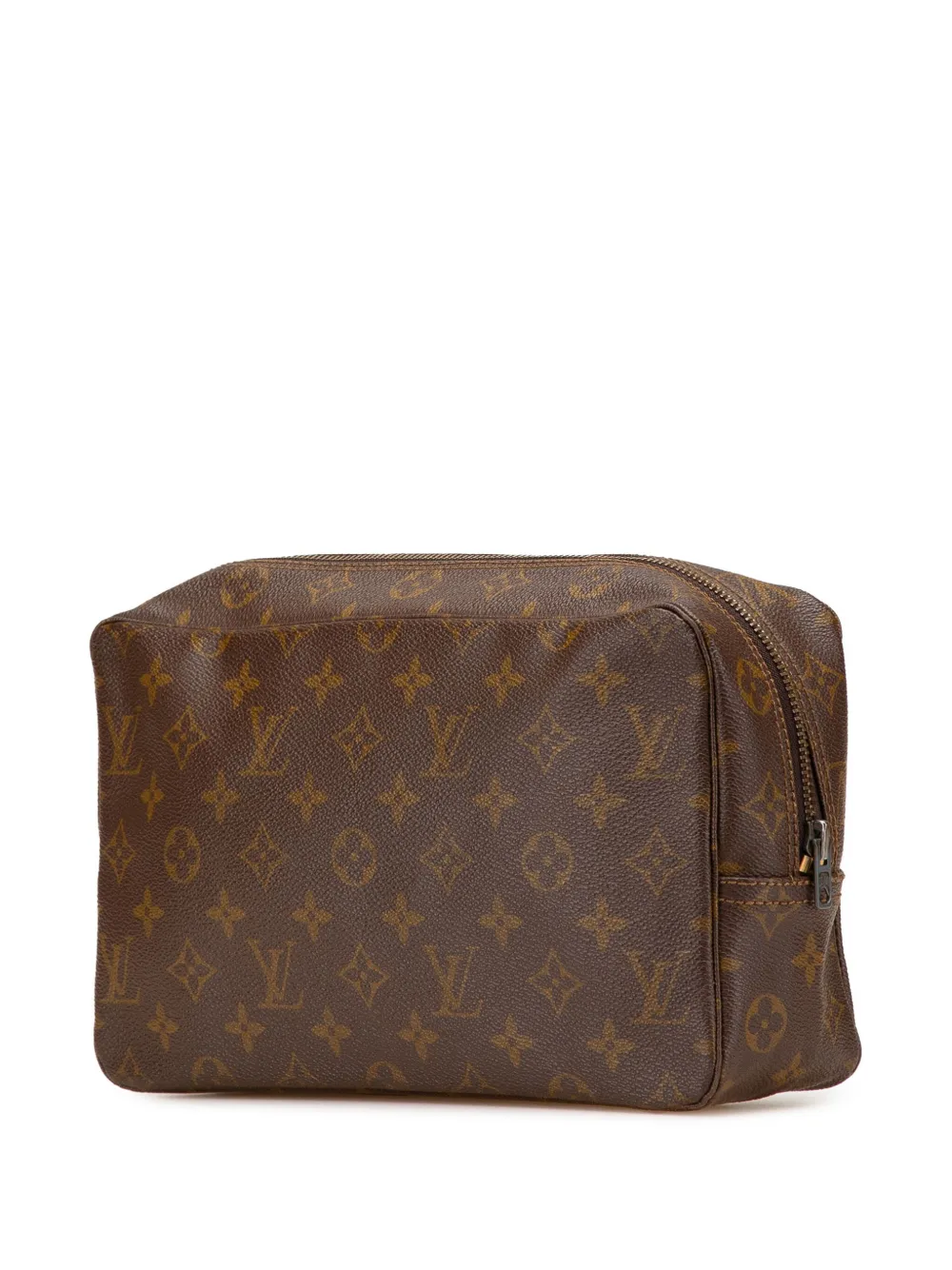Pre-owned Louis Vuitton 1960-1980 Monogram Trousse Toilette 28 Clutch Bag In Brown