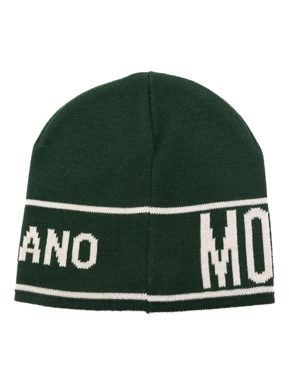 Moschino logo-intarsia beanie - Groen