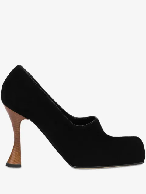Moschino suede wooden-heel pumps