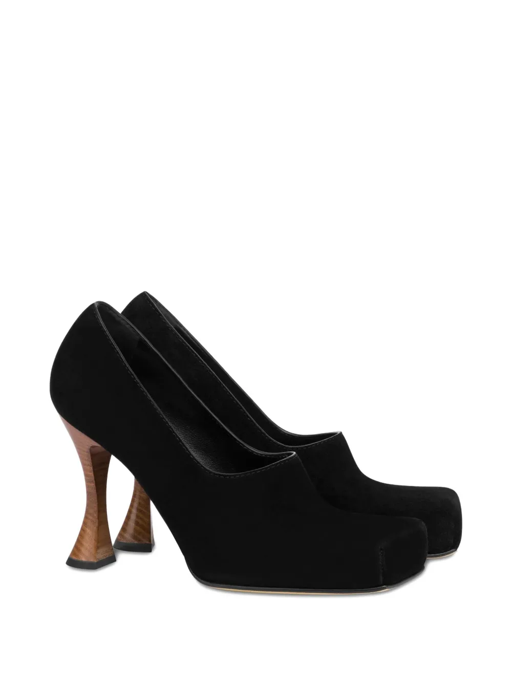 Moschino suede wooden-heel pumps Black