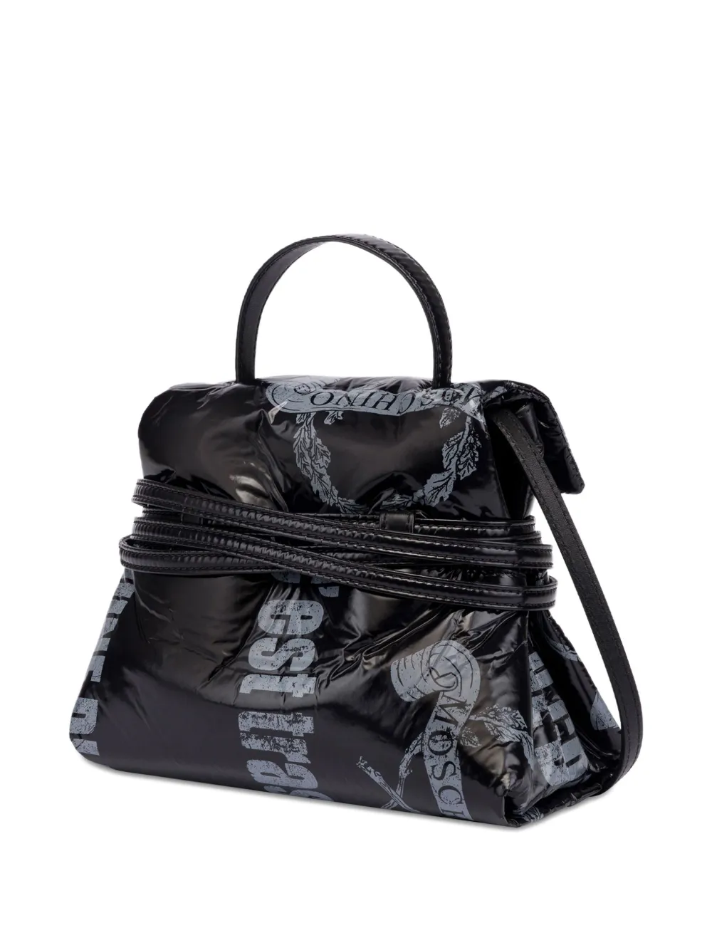 Moschino Tie Me shopper met logoprint - Zwart