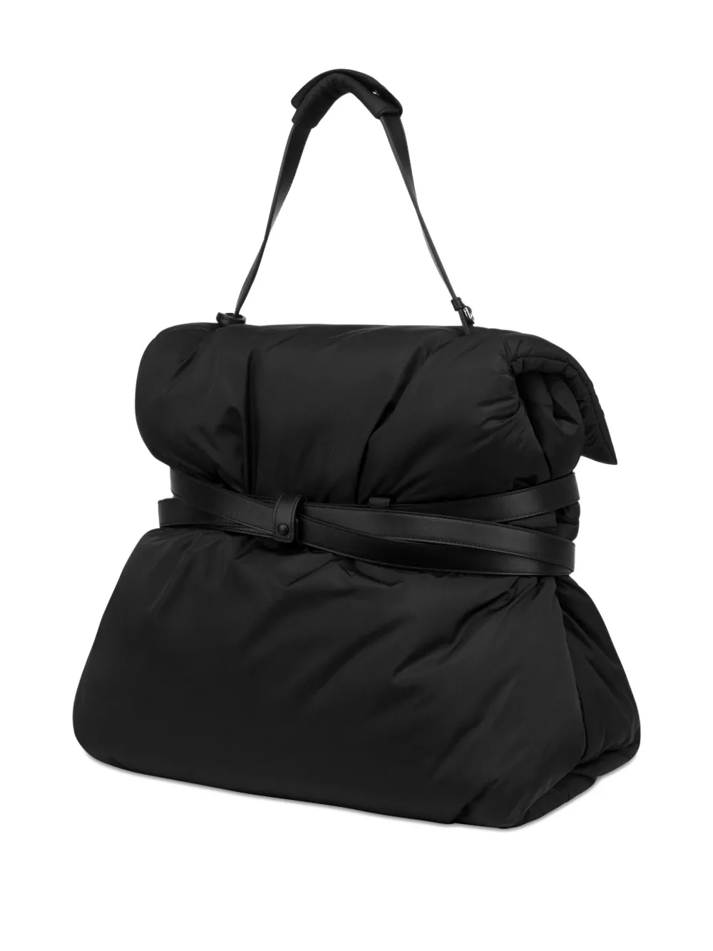 Moschino Quilted Belted Shoulder Bag In Black