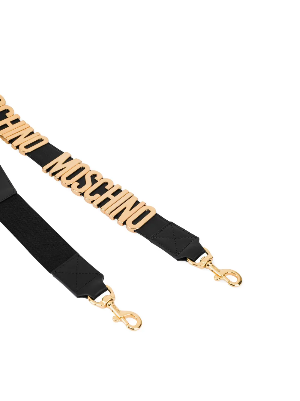 Moschino Leren bretels met logoplakkaat Zwart