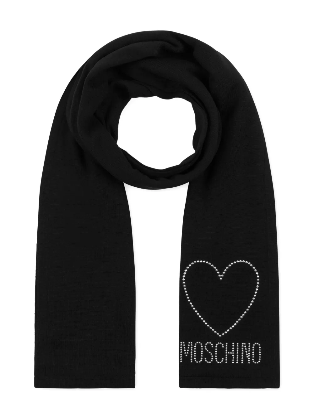 Moschino Sciarpa in lana con borchie - Nero