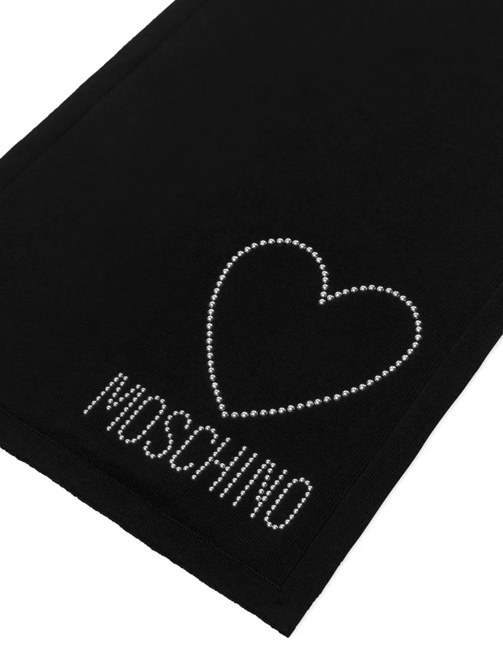 Moschino Wollen sjaal met hartvormige studs - Zwart
