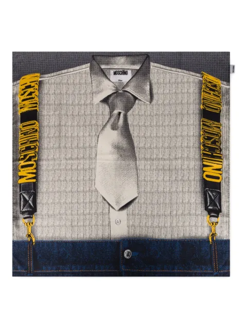 Moschino shirt-print silk scarf