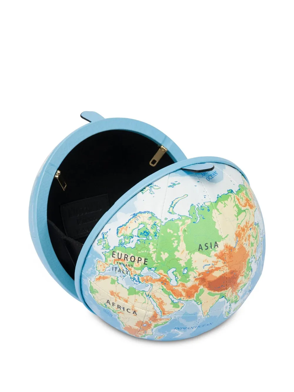 Moschino World Map Clutch Bag In Blue