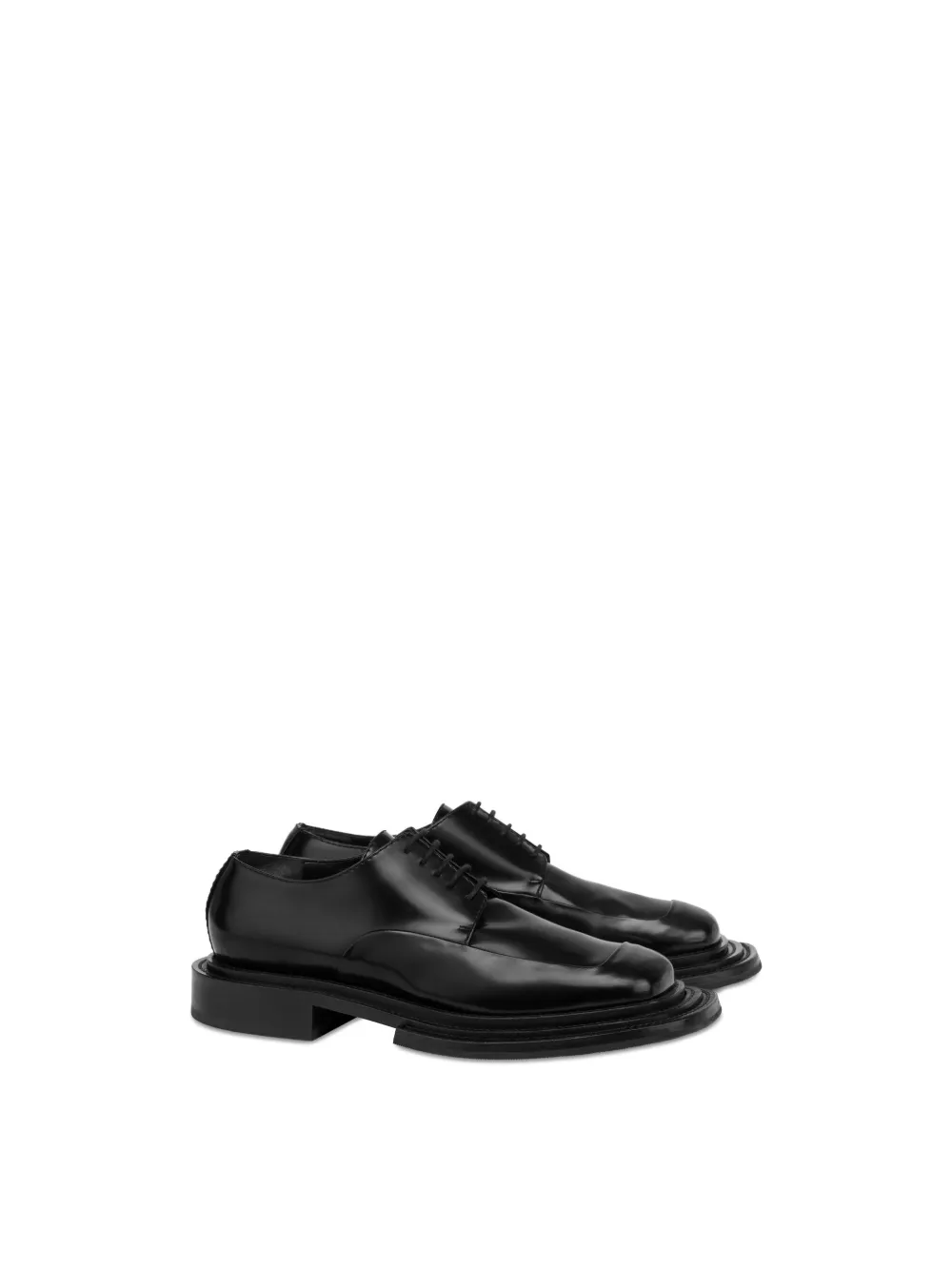 Moschino leather lace-up derby shoes Black