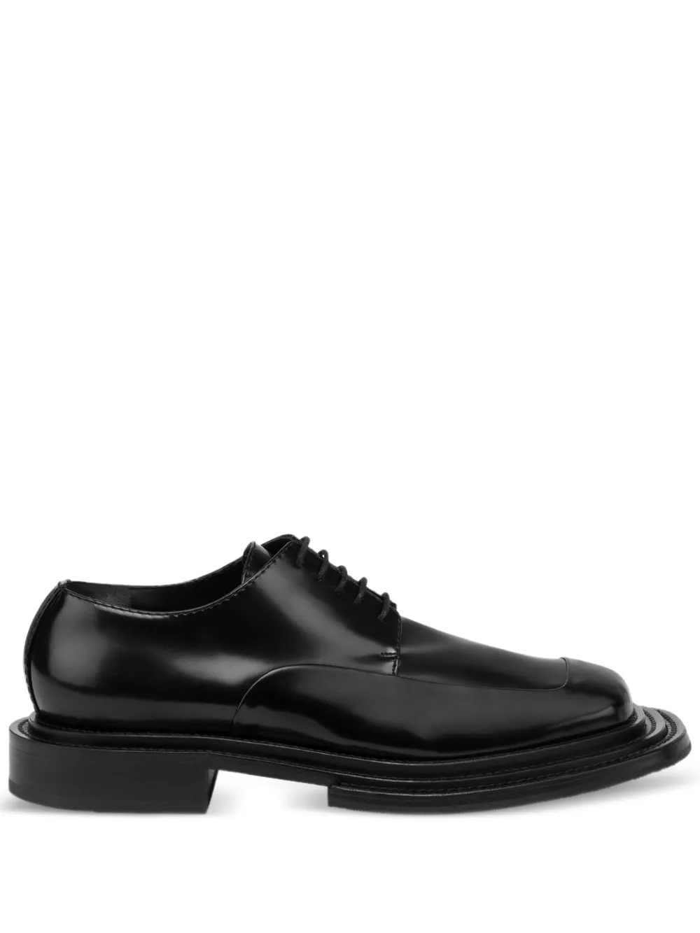 Moschino leather lace-up derby shoes Black