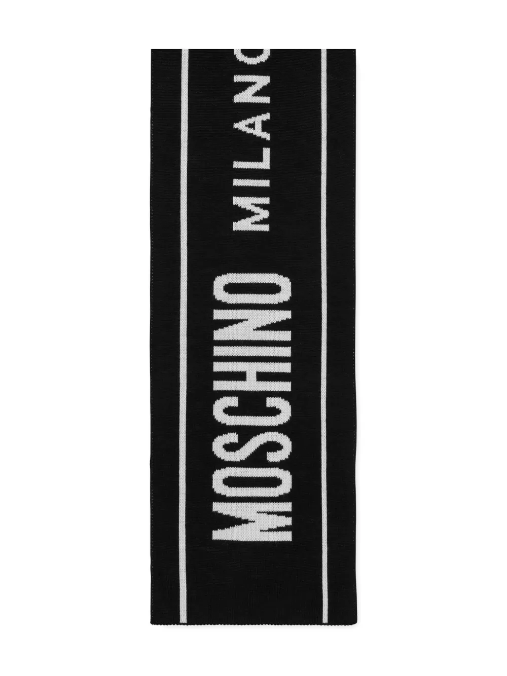 Moschino Sciarpa in lana con logo - Nero