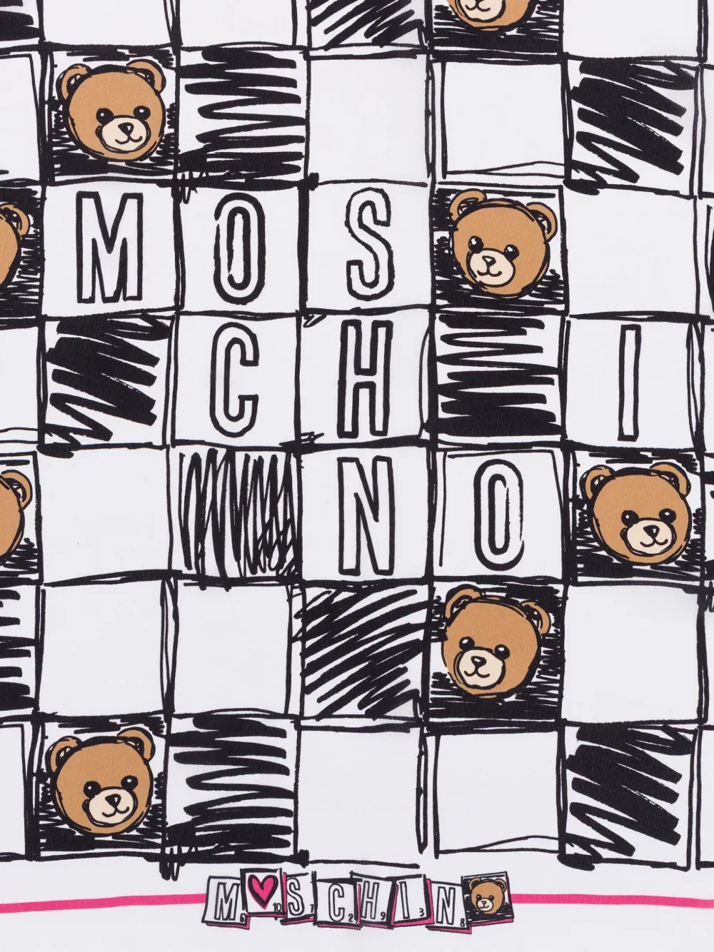 Moschino Sjaal met teddybeerprint - Wit