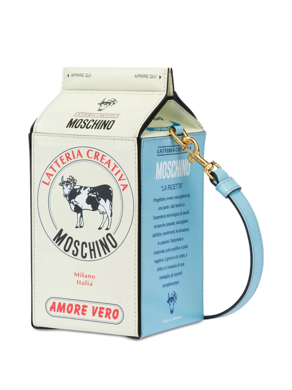 Moschino Milk Carton schoudertas - Wit