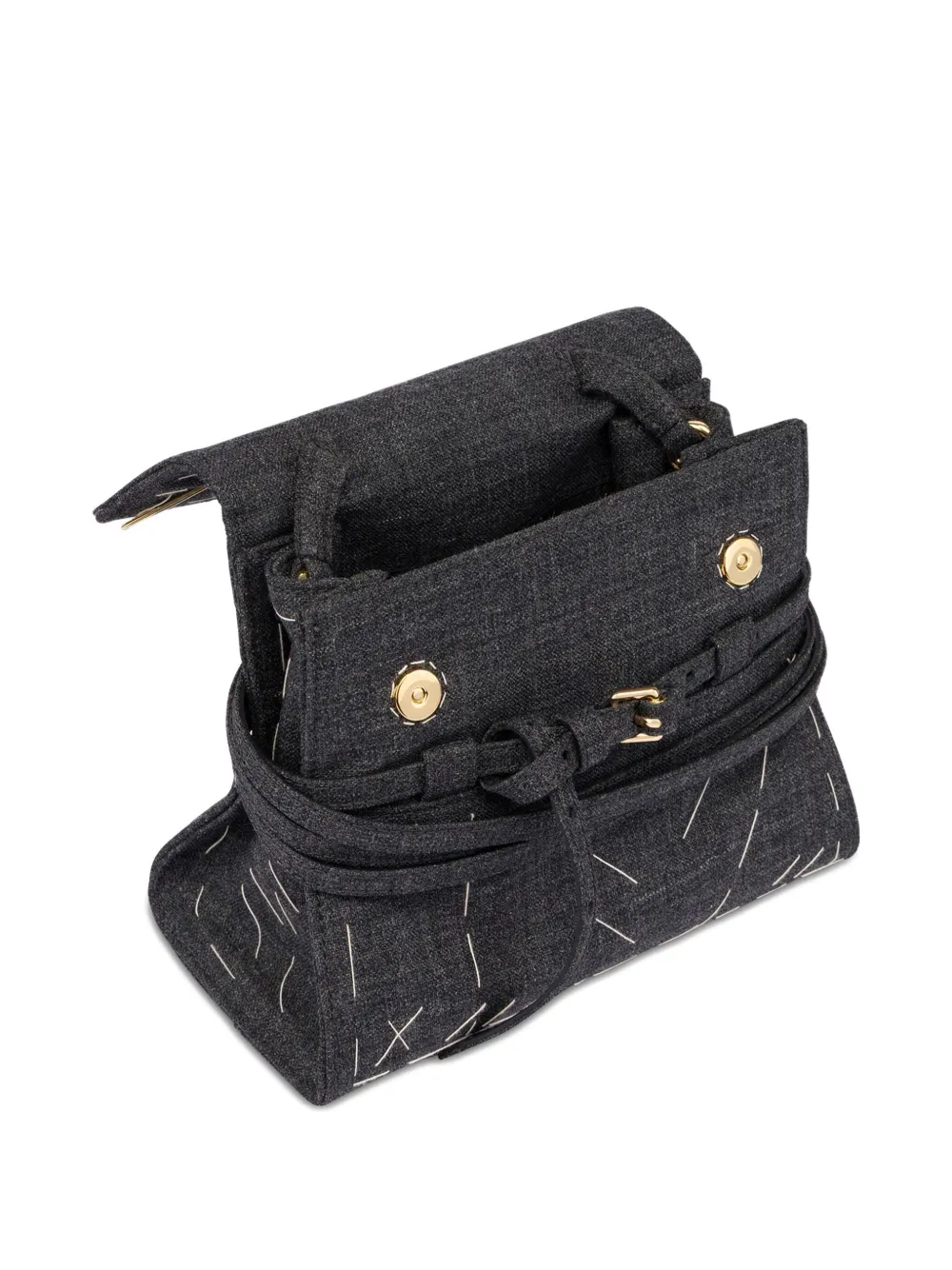 Moschino Stitched Detail Tote Bag In Black