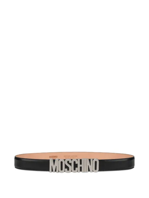 Moschino logo-lettering leather belt