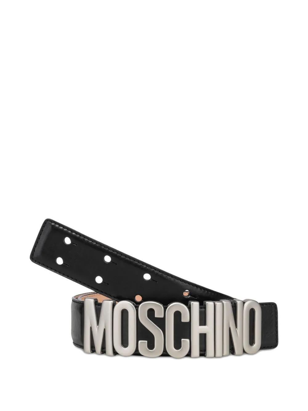 Moschino Leren riem - Zwart