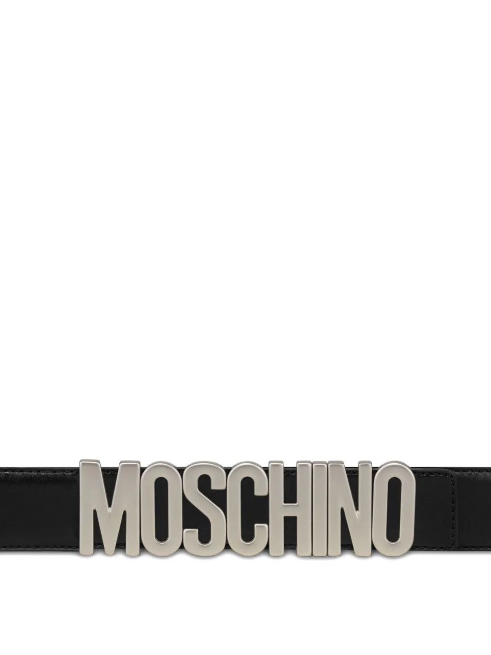 Moschino Calf Leather Adjustable Fit Smooth Belts In Black