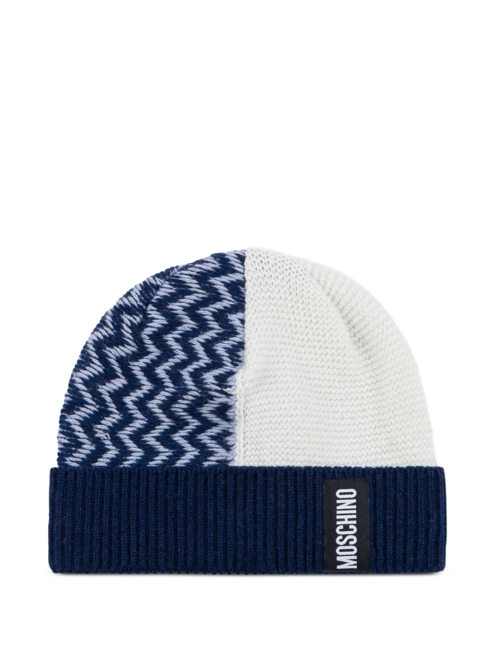 Moschino Gebreide muts met chevron patroon Blauw