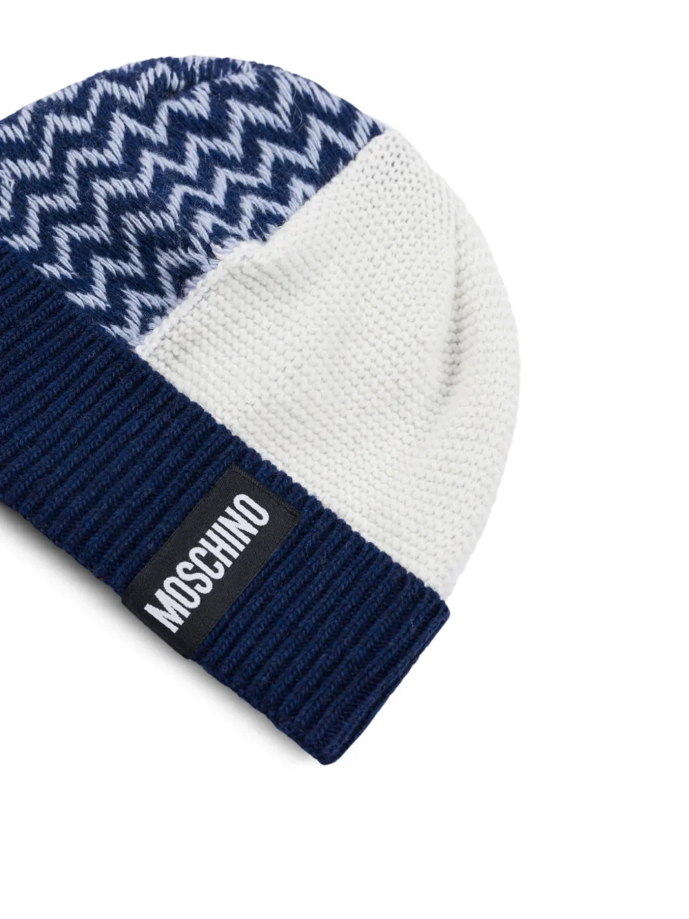 Moschino Gebreide muts met chevron patroon Blauw