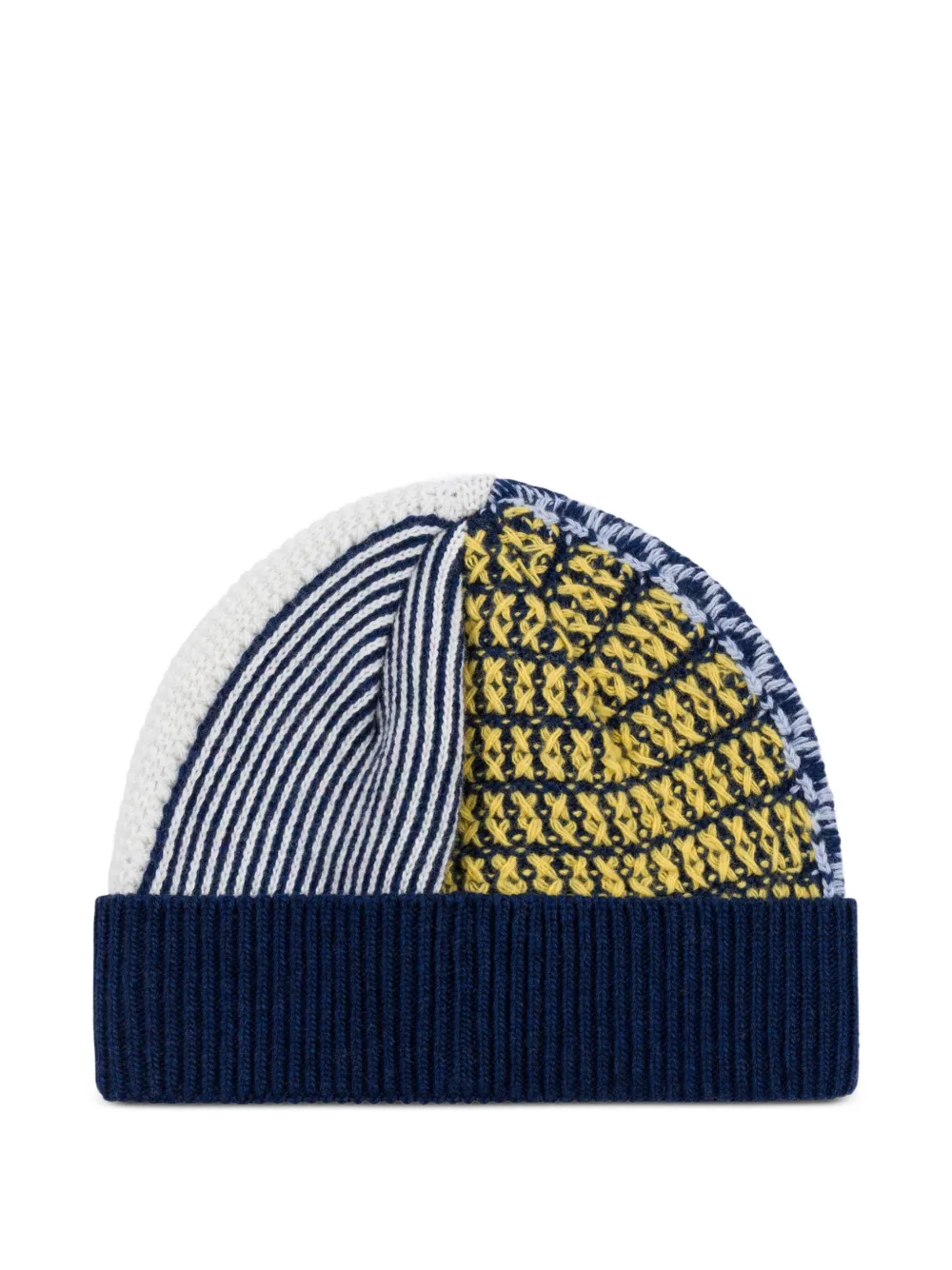 Moschino Gebreide muts met chevron patroon - Blauw