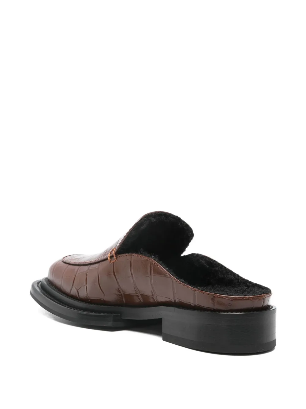 Moschino Muiltjes met krokodillen-reliëf Bruin