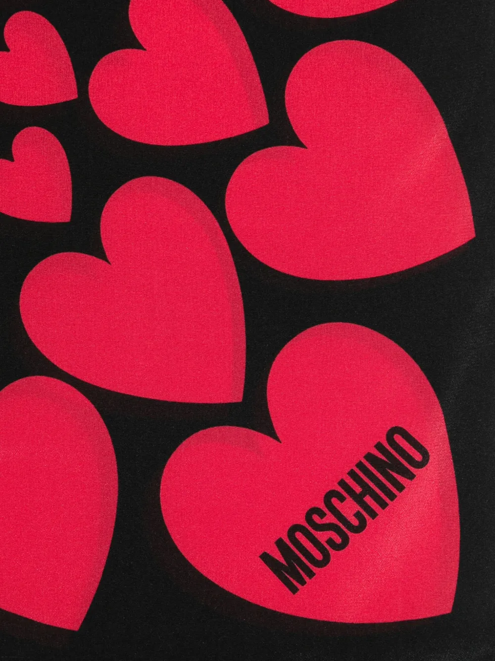 Moschino Silk Scarf With Heart Print In Multi