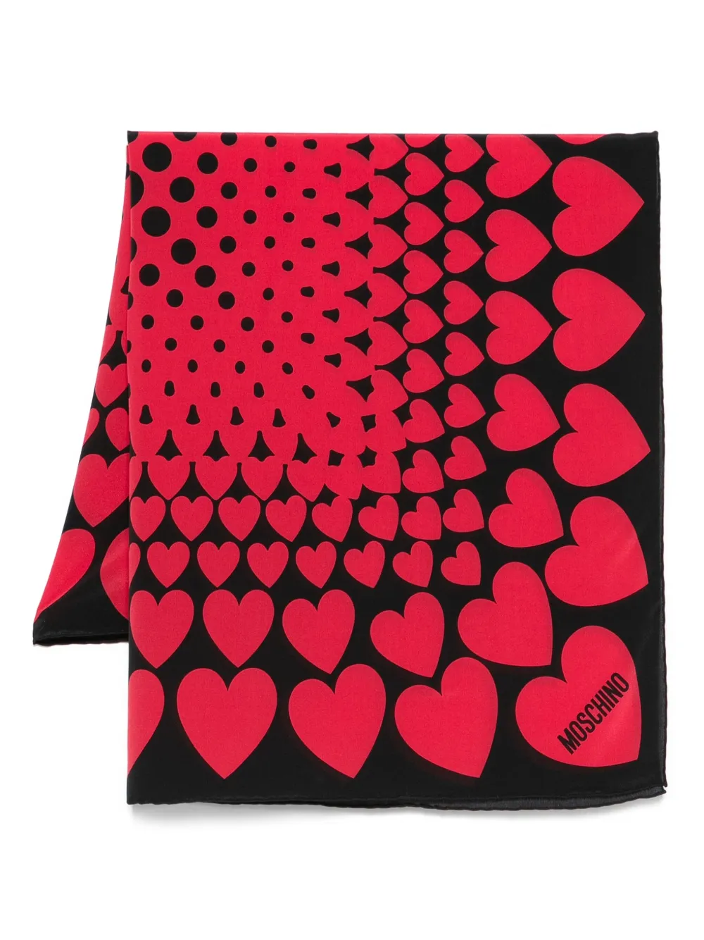 Moschino mascada con corazones estampados | negro | Image 1
