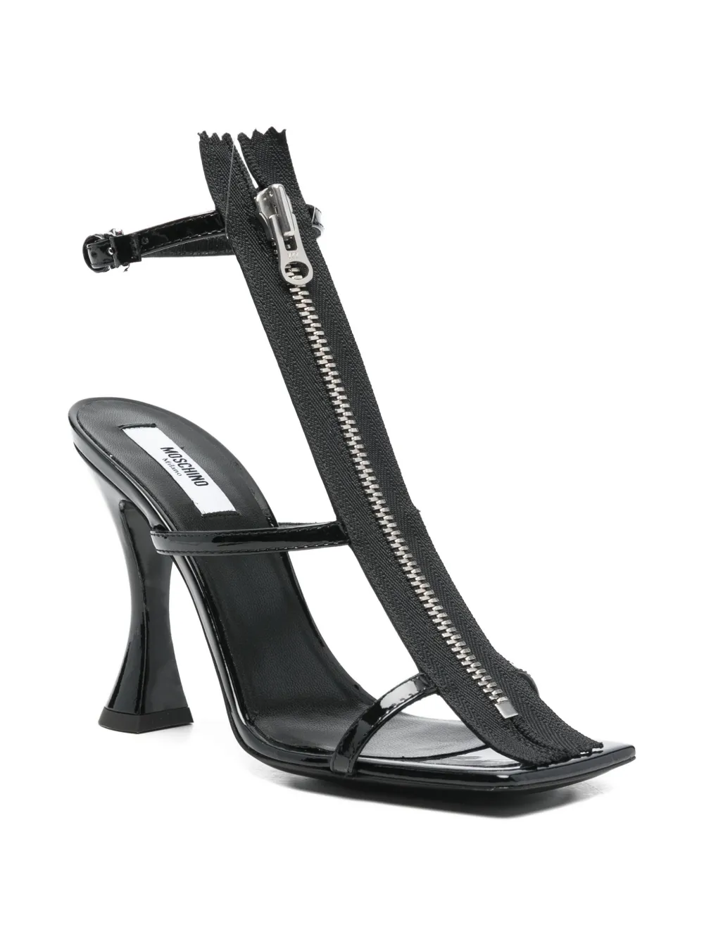 Moschino 100 mm sandalen met ritsdetail Zwart