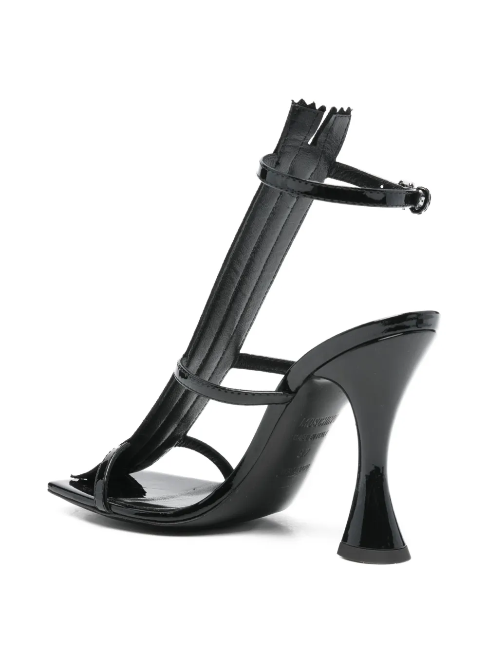 Moschino 100 mm sandalen met ritsdetail Zwart