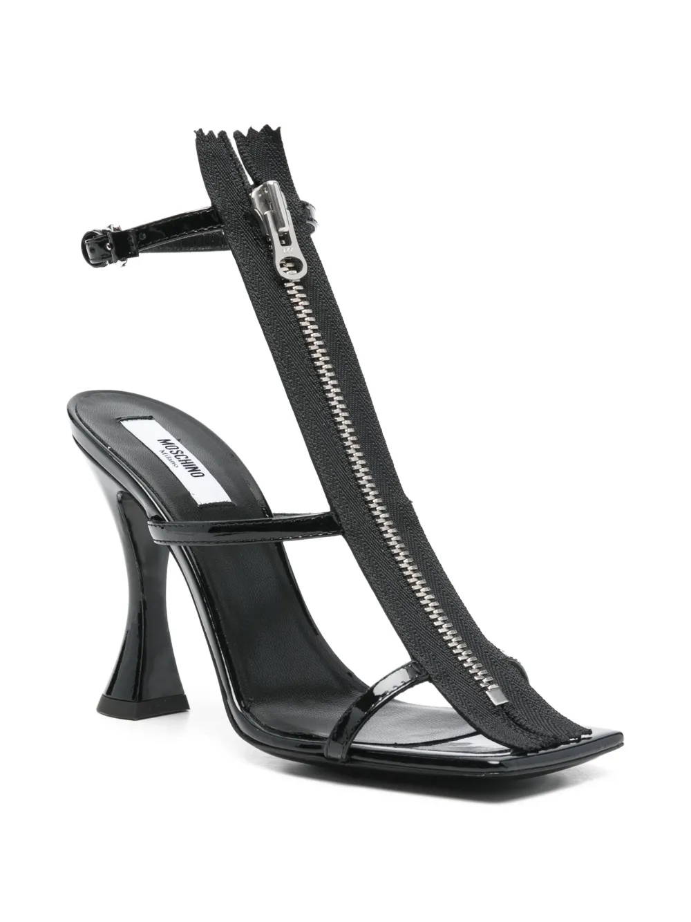 Moschino 100 mm sandalen met ritsdetail Zwart