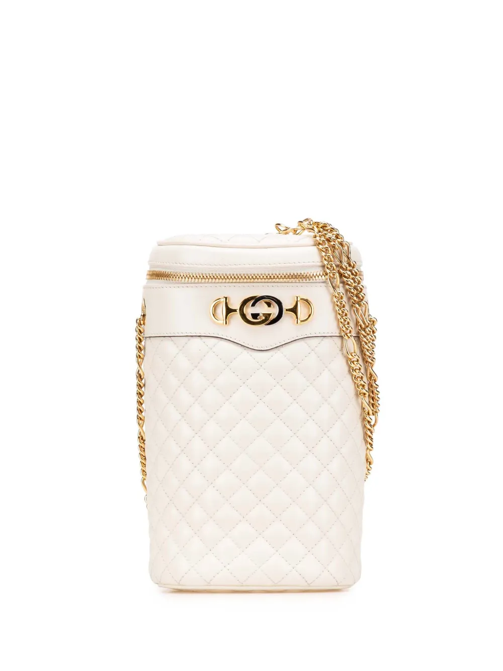 Gucci Pre-Owned 2016-2025 カーフスキン トラプンタータ ズゥミ コンバーティブル ショルダーバッグ - ホワイト Gucci Pre-Owned 2016-2025 カーフスキン トラプンタータ ズゥミ コンバーティブル ショルダーバッグ - ホワイト