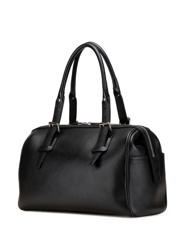 バッグ Vtg Burberrys Boston Bag Black Leather Burberry Pre-Owned 2000-2017 Leather Boston Bag | Black
