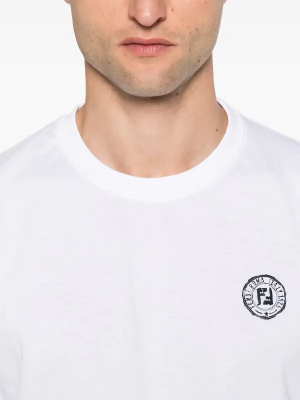 FENDI logo-embroidered T-shirt | White | FARFETCH ZA