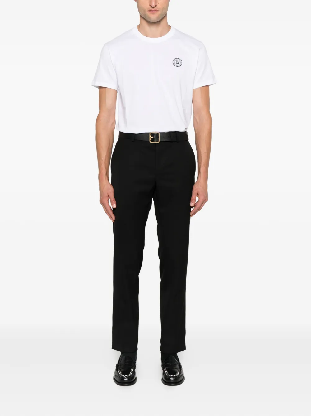 FENDI T-shirt met geborduurd logo Wit