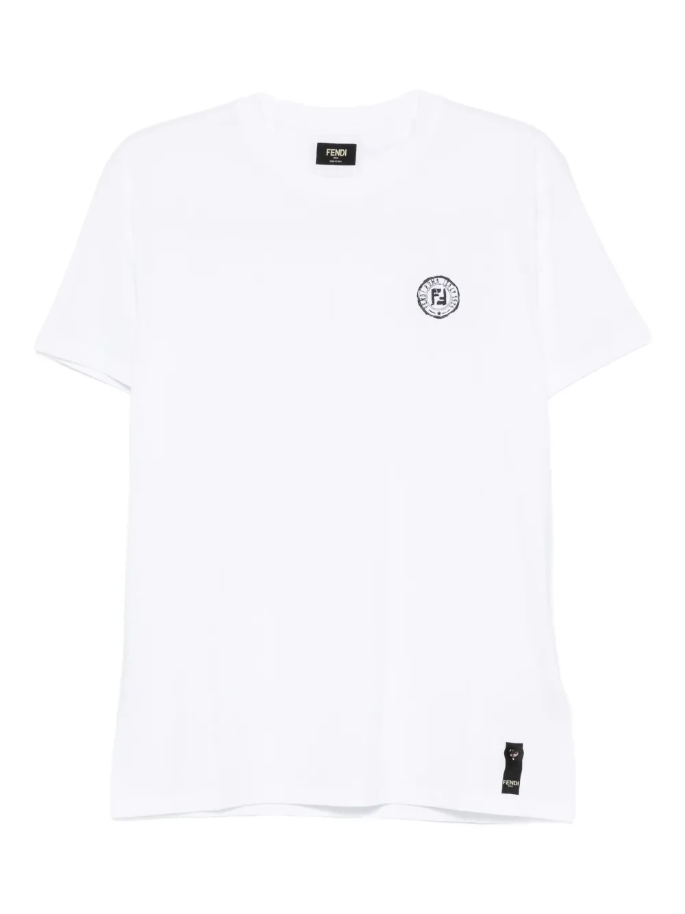 FENDI T-shirt met geborduurd logo Wit