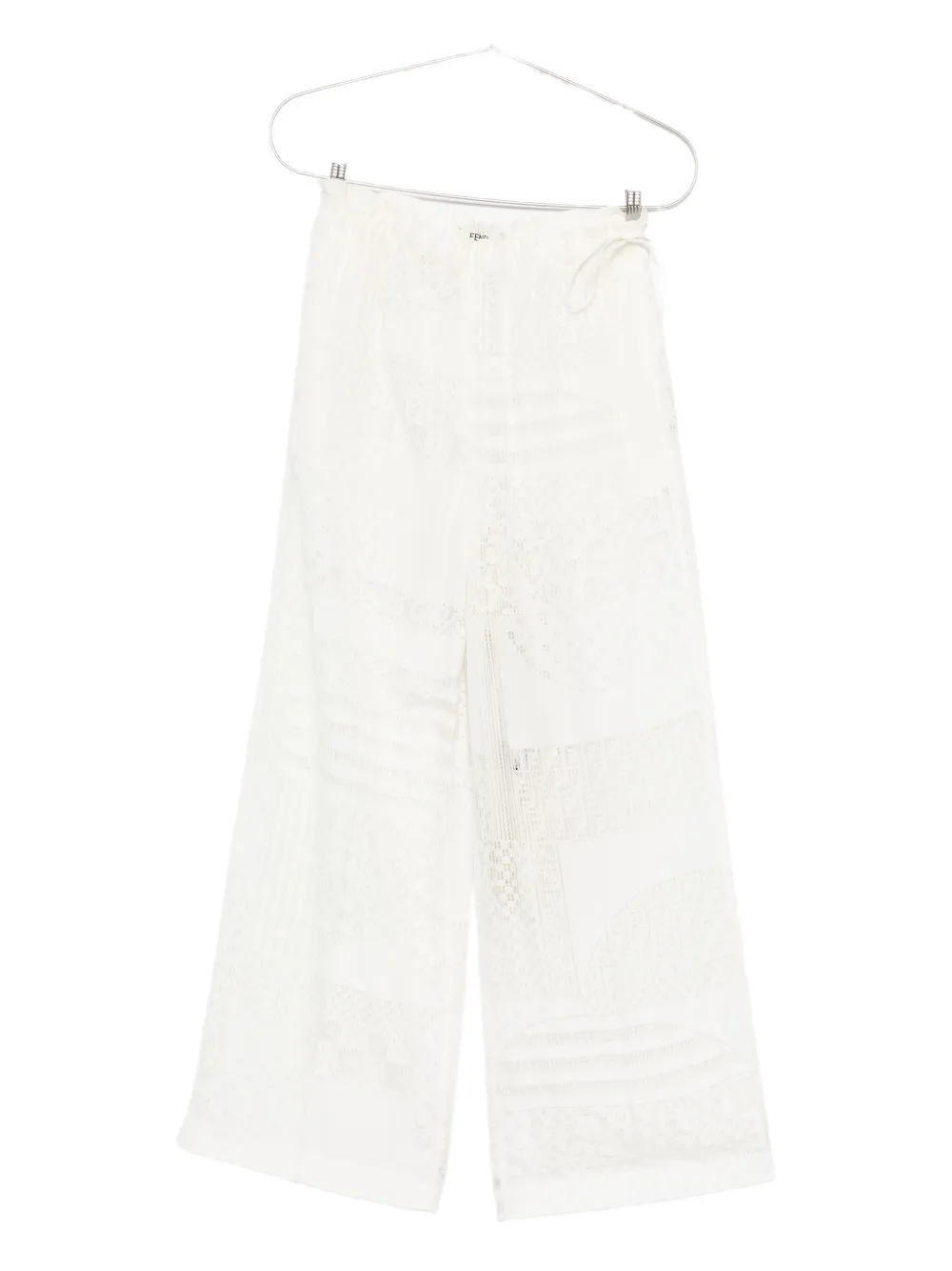 FENDI lace-panel trousers - Bianco