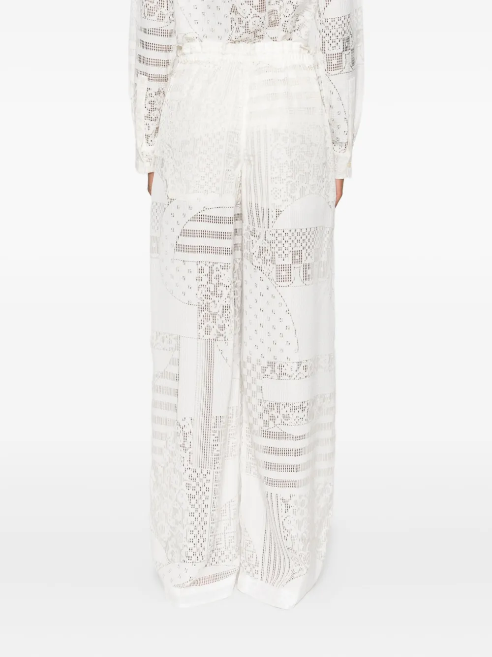 FENDI Broek met kanten vlakken Wit