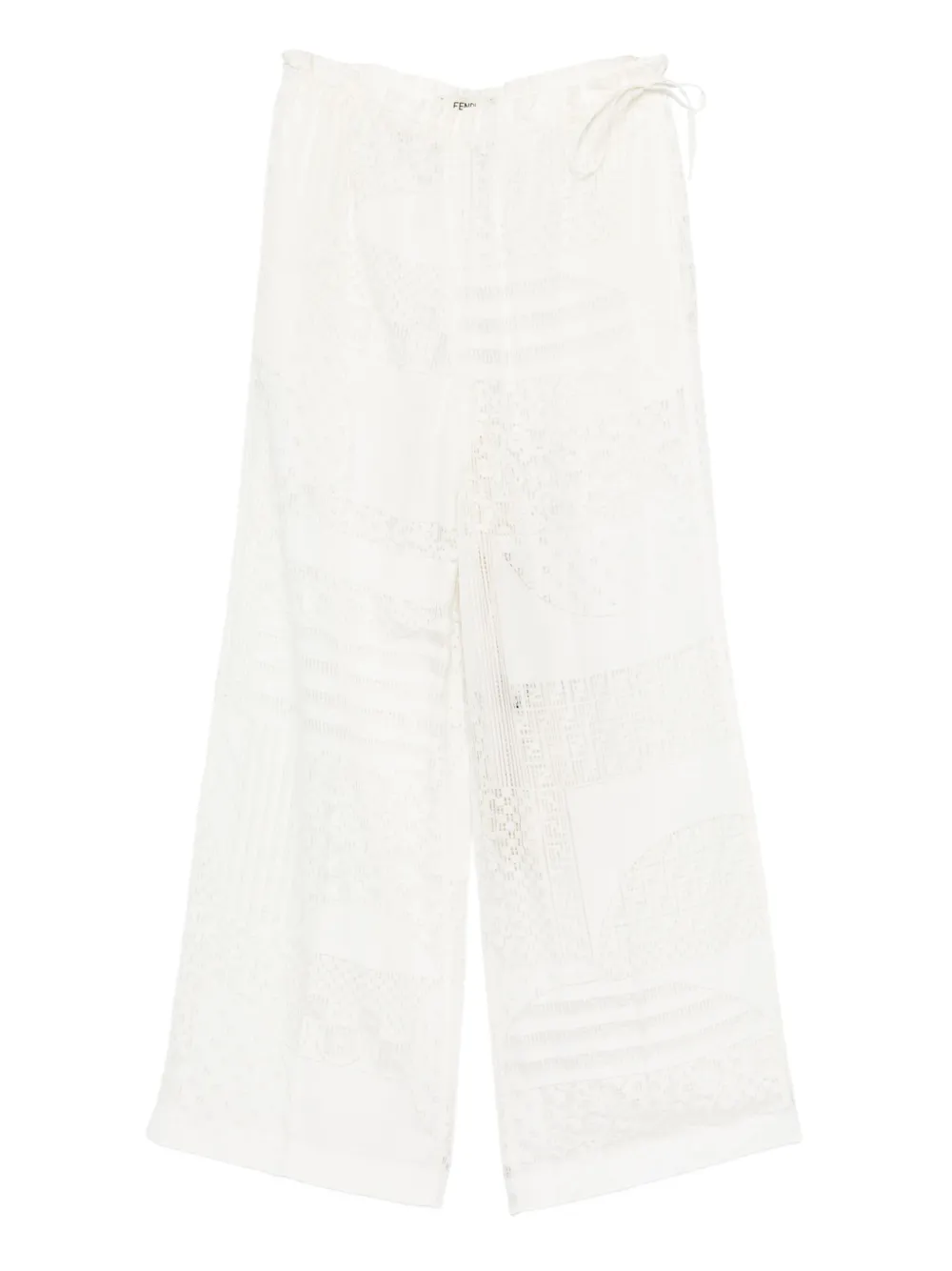FENDI Broek met kanten vlakken Wit