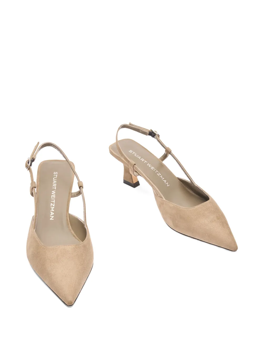 Stuart Weitzman 50mm Vinnie slingback pointed-toe pumps Brown