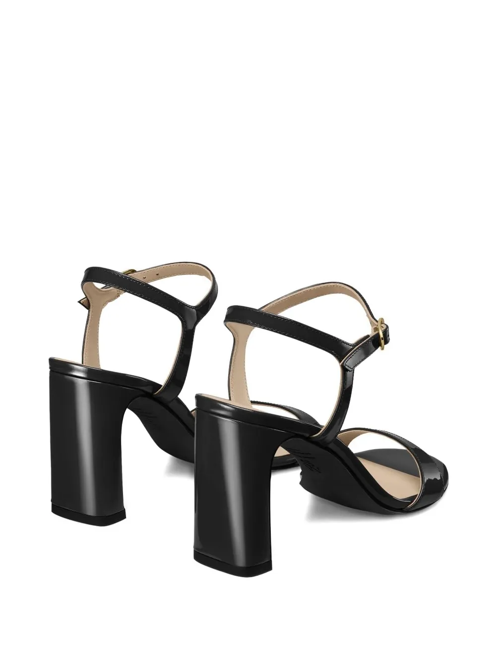 Stuart Weitzman patent leather ankle-strap sandals Black