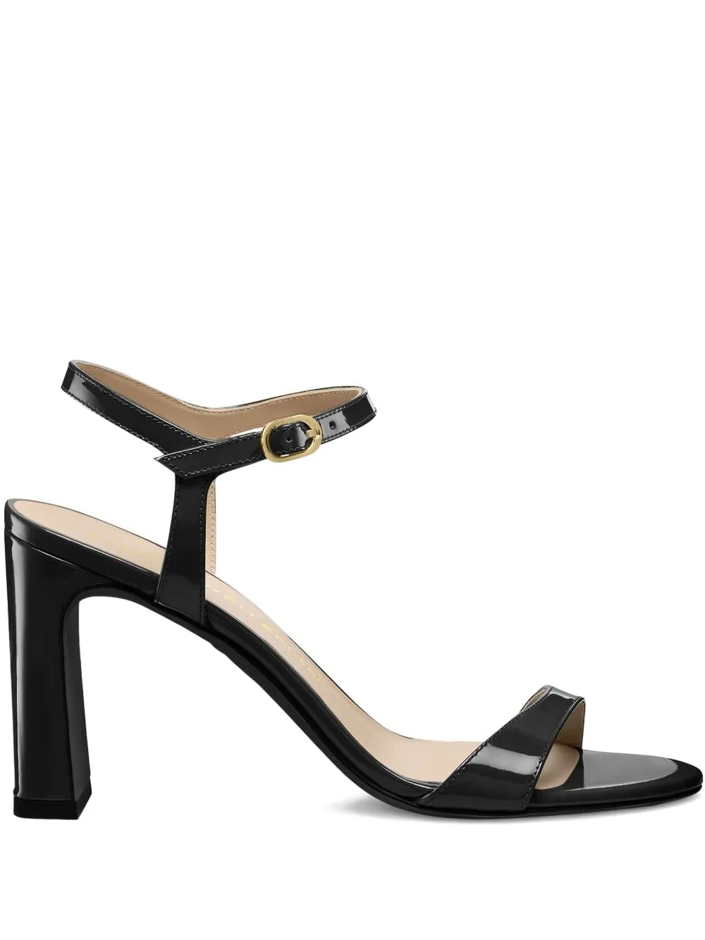 Stuart Weitzman patent leather ankle-strap sandals Black