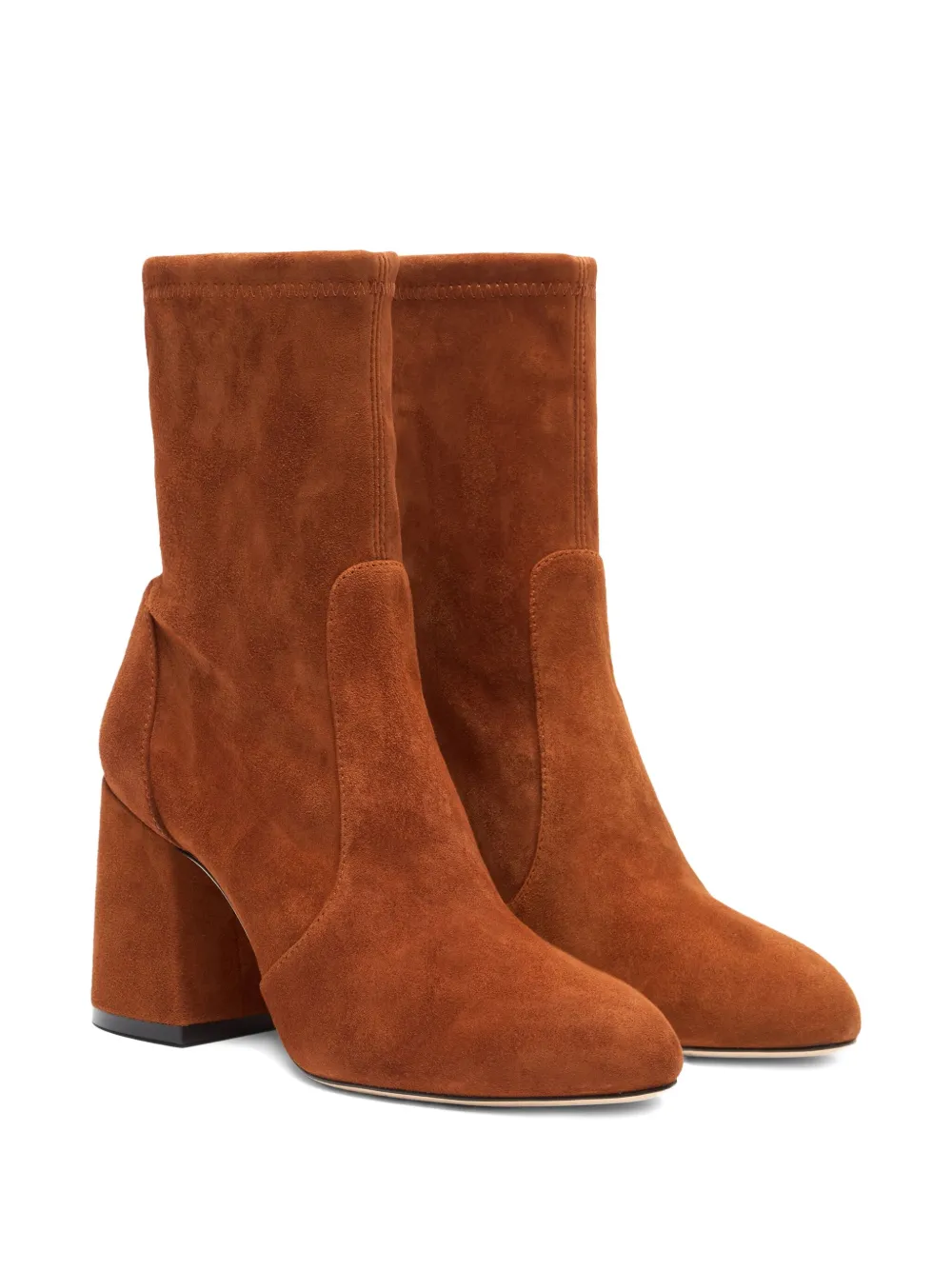 Stuart Weitzman 85mm Essentialist Stretch suede boots Brown