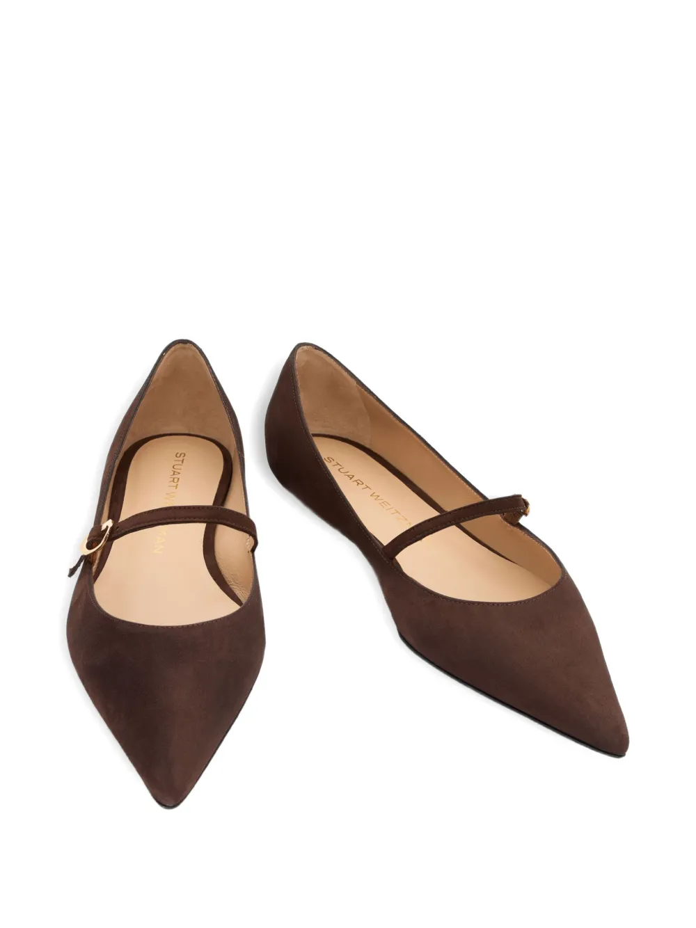 Stuart Weitzman Emilia pointed-toe ballet flats Brown