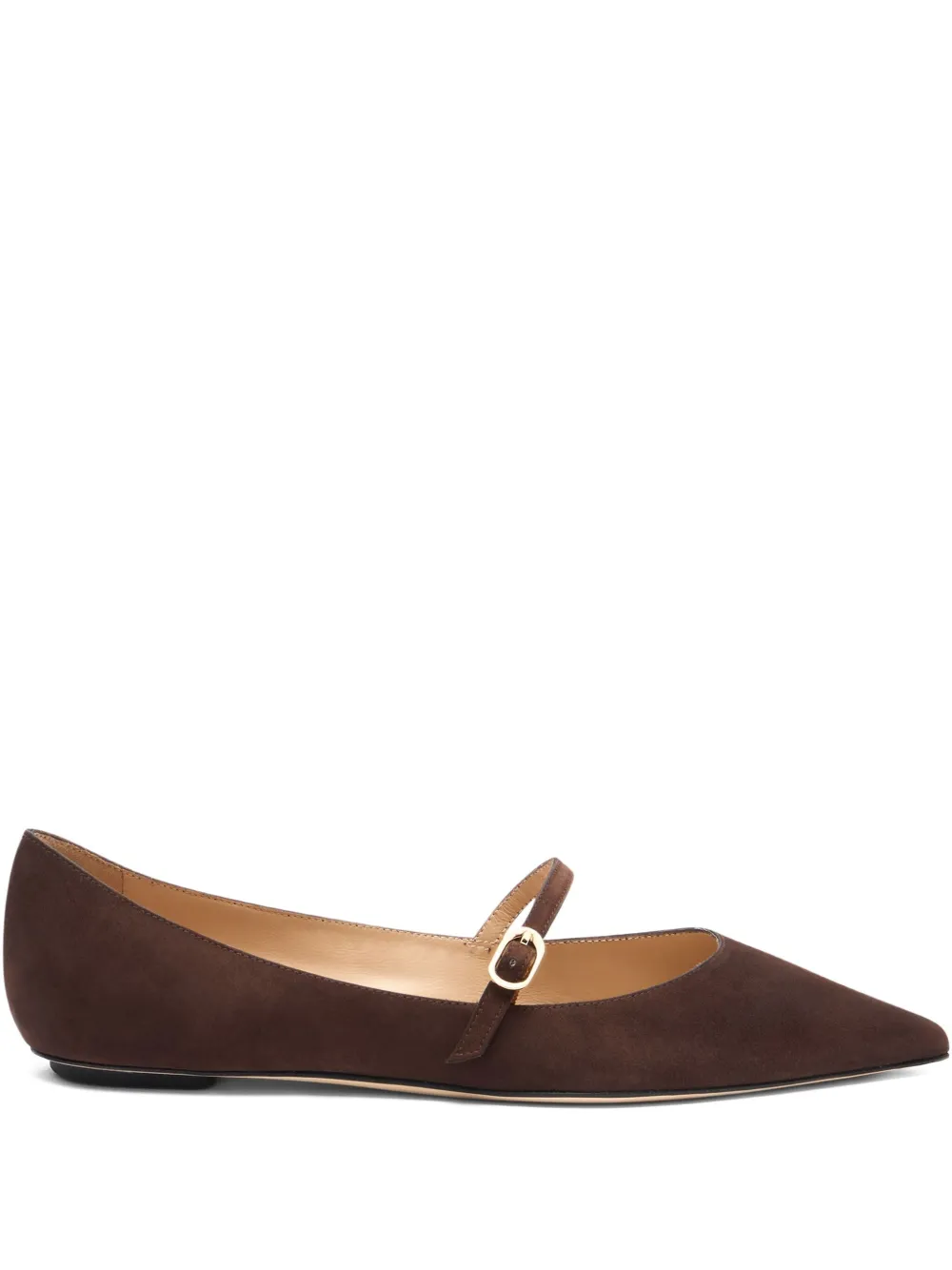Stuart Weitzman Emilia Pointed-toe Ballet Flats In Brown
