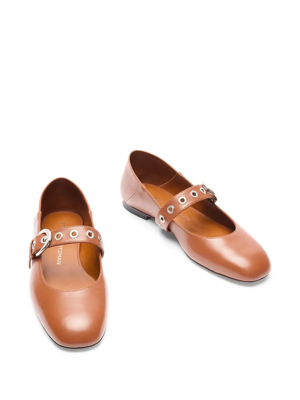 Stuart Weitzman Supermoto Mary Jane buckle-detail ballet flats Brown
