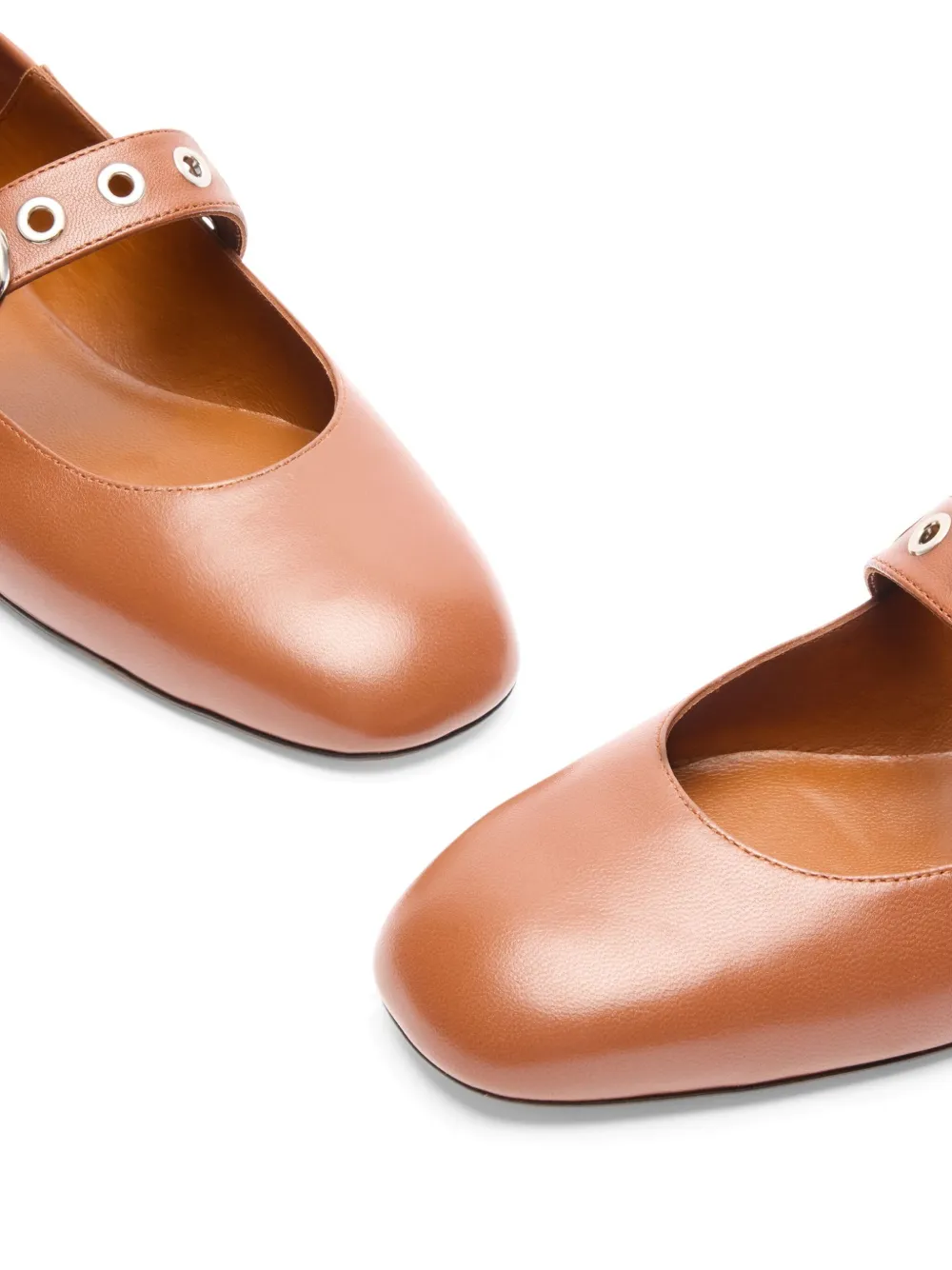 Stuart Weitzman Supermoto Mary Jane buckle-detail ballet flats Brown
