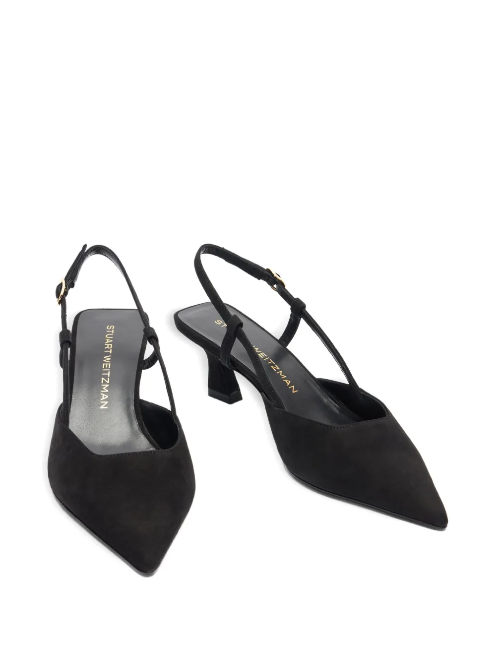 Stuart Weitzman 50mm Vinnie slingback pointed-toe pumps Black