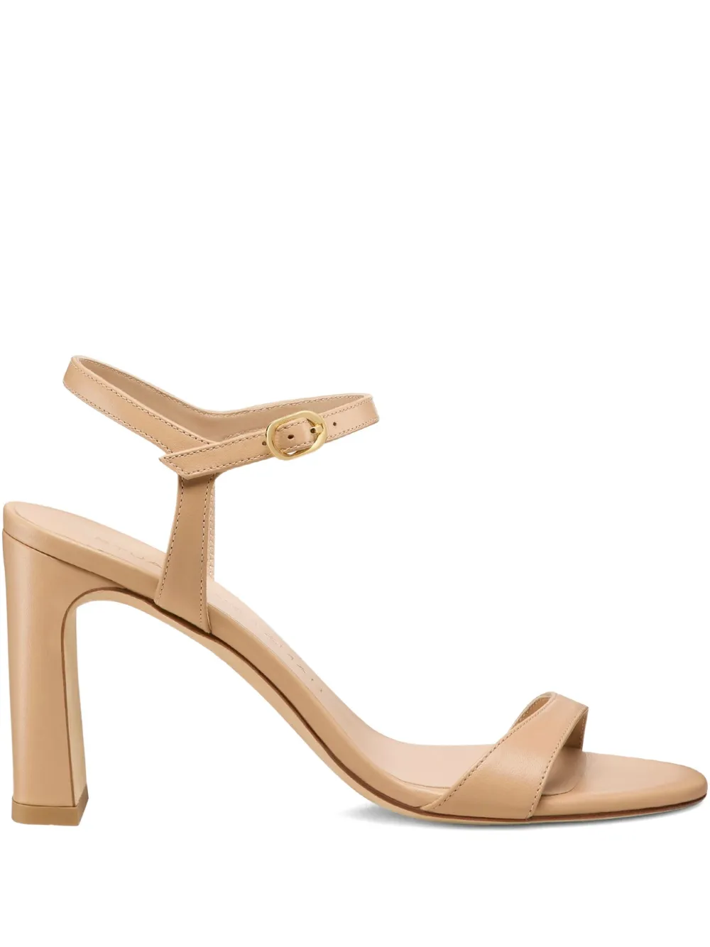 Stuart Weitzman Block-heel Ankle-strap Sandals In Neutral