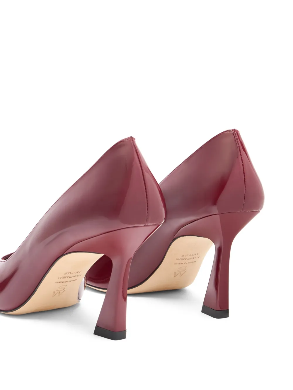 Stuart Weitzman 85mm Vinnie pointed-toe patent-leather pumps Red