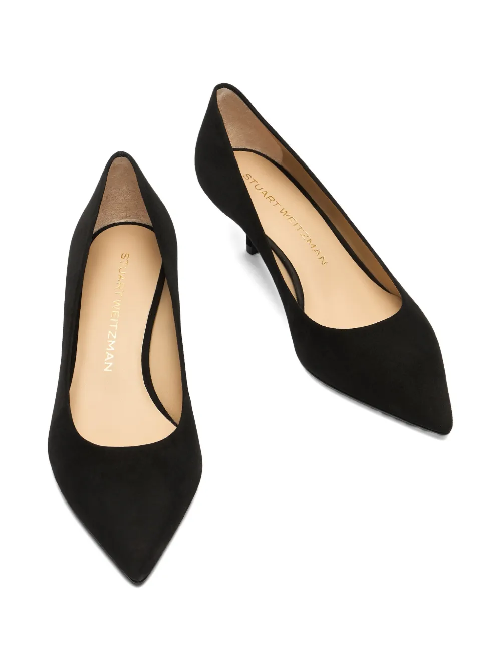 Stuart Weitzman 50mm Stuart power kitten-heel pumps Black
