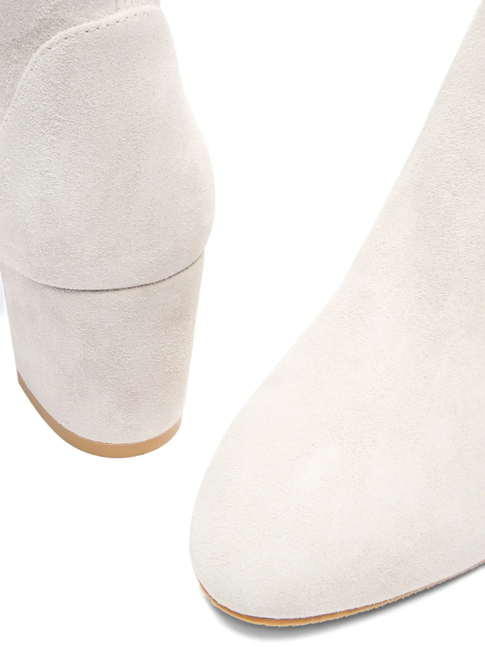 Stuart Weitzman sock-fit block-heel boots White